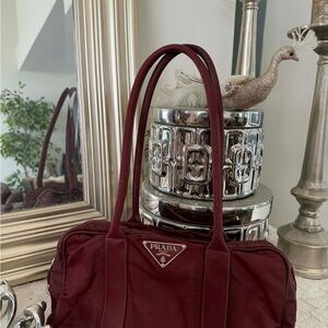 Prada Burgundy Tote Bag